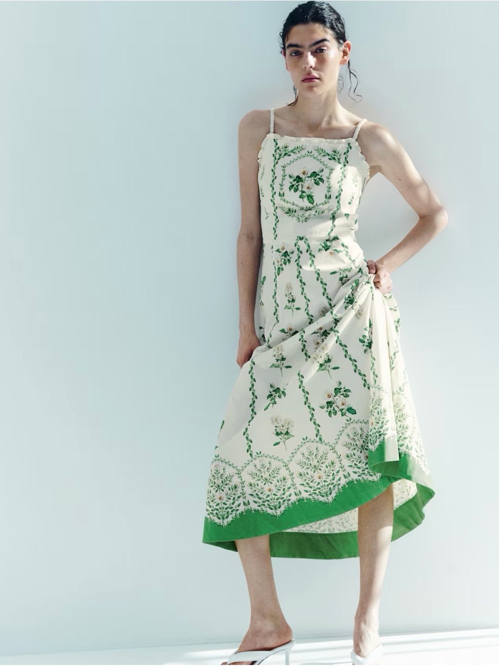 H&M Ivory Floral Cotton Dress NWT SIZE Small